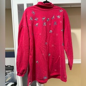 Northern Reflections Red Thick Winter Bird Top